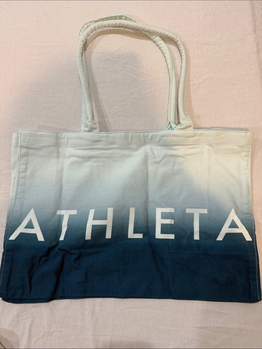 Athleta Ombre Navy to Light Blue Canvas Tote